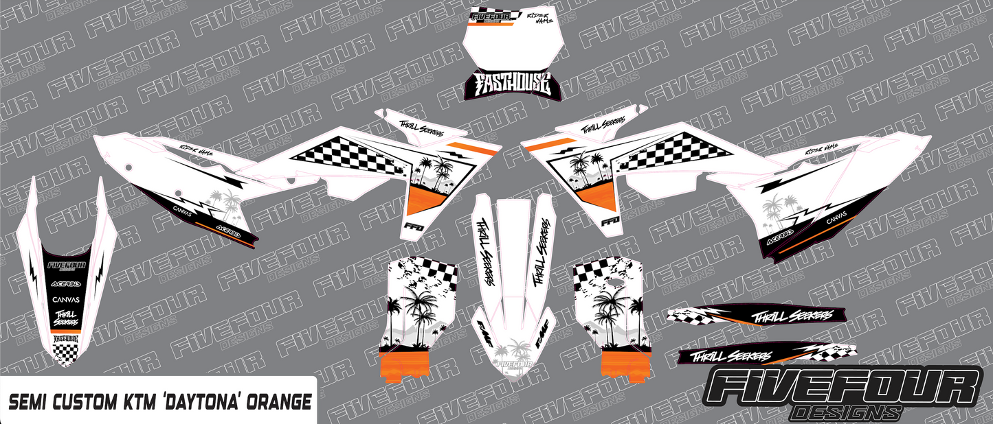 DAYTONA Orange KTM Semi Custom Graphics